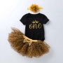 Wholesale Baby Girl Cute Romper With Tutu Skirts And Headband For Birthday Party