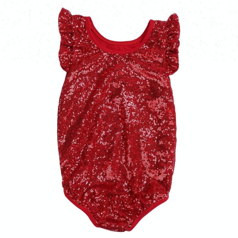 2018 Latest 4th of July boutique clothing summer outfit sequin romper tutu set for baby girl