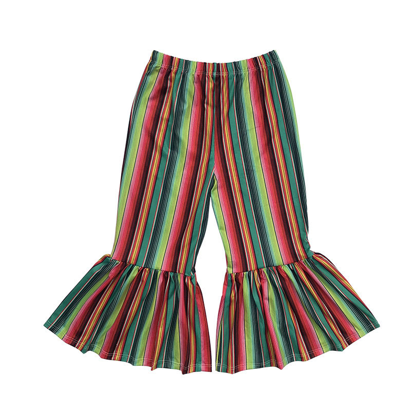 Baby Ruffle Bell Bottom Sunflower Pants For 0-8 Years Girls