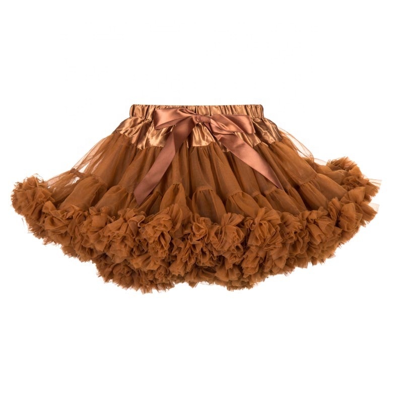 Infant and Toddler Girls Fluffy Tulle Ruffle Mini Tutu skirt with a Ribbon Bow Decorate