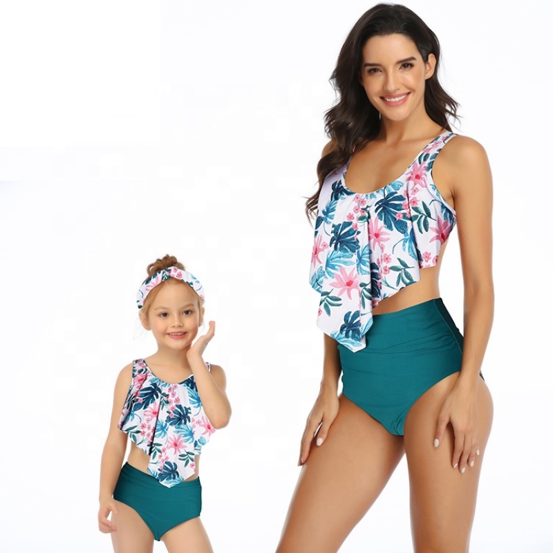 Cheap high quality custom printed designer swimsuits  2021 child swimwear girl