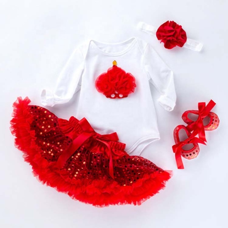 Wholesale High Quality Baby Boutique Girl Tutu Dress With Baby Shoes And Headband Outfit Set