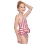 USA red green high quality striped string bikini custom kids swimwear