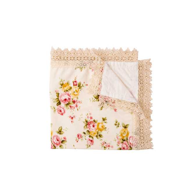 High Quality Lace  Minky Baby Blanket Swaddle Cover For Kid