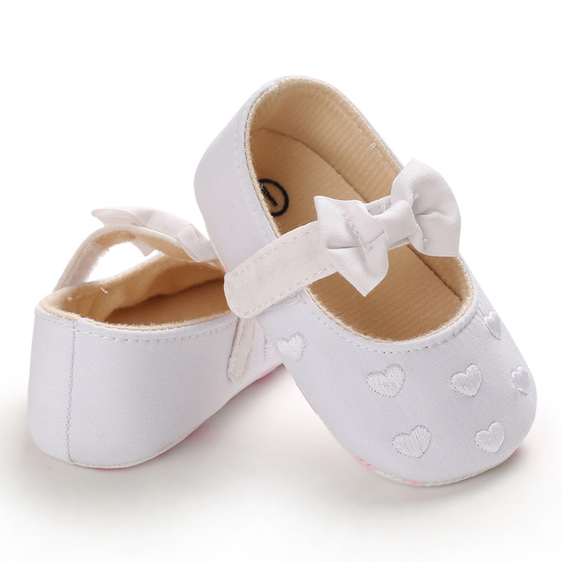 Hot Sale Boutique Cheap Flower Girls Pink Gold White Wedding Flat Shoes for Baby and Kids