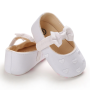 Hot Sale Boutique Cheap Flower Girls Pink Gold White Wedding Flat Shoes for Baby and Kids