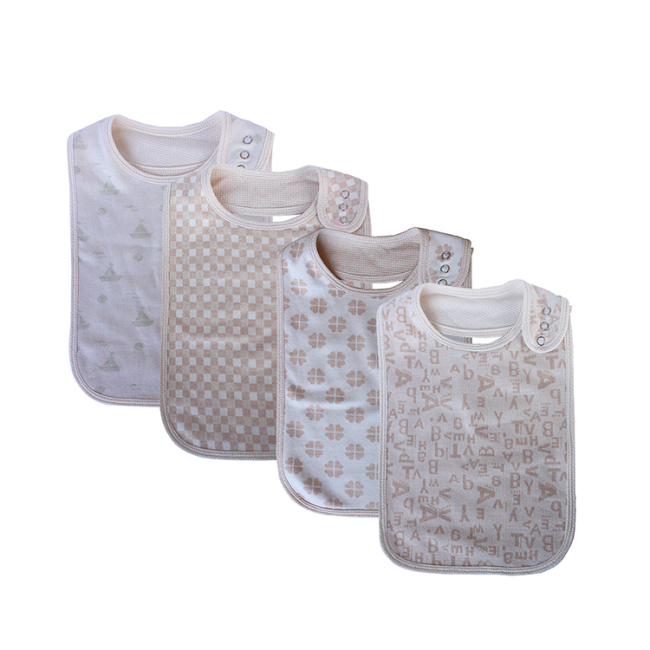 Factory OEM super soft warm and breathable muslin 100% organic cotton bibs baby