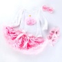Wholesale Kids Birthday Bodysuit And Petti Skirts With Baby Shoes And Headband Set
