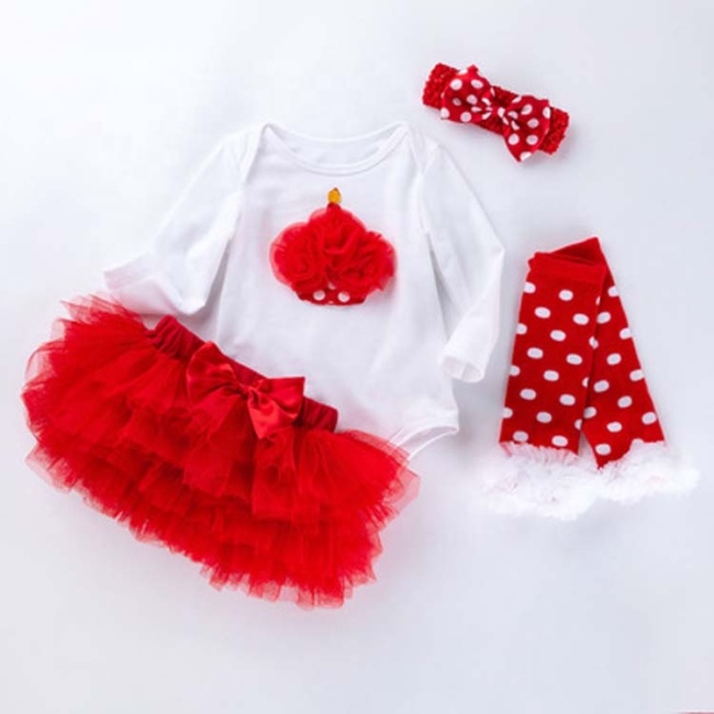 Wholesale Toddler Baby Bodysuit With Tutu Skirts And Leggings And Headband Outfit Set