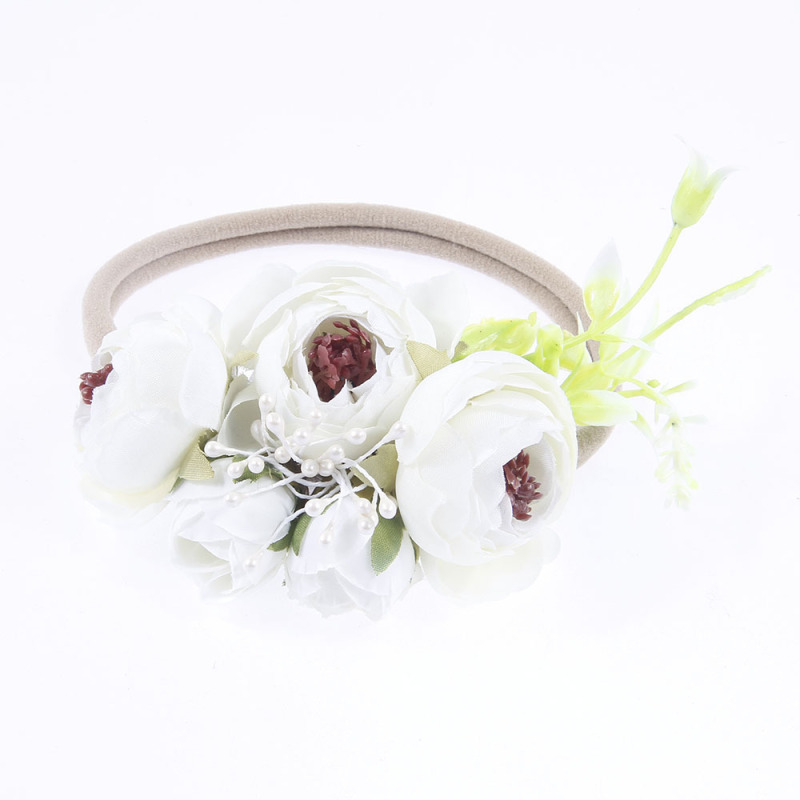 Handmade Nylon Baby Girl Headband with Flower