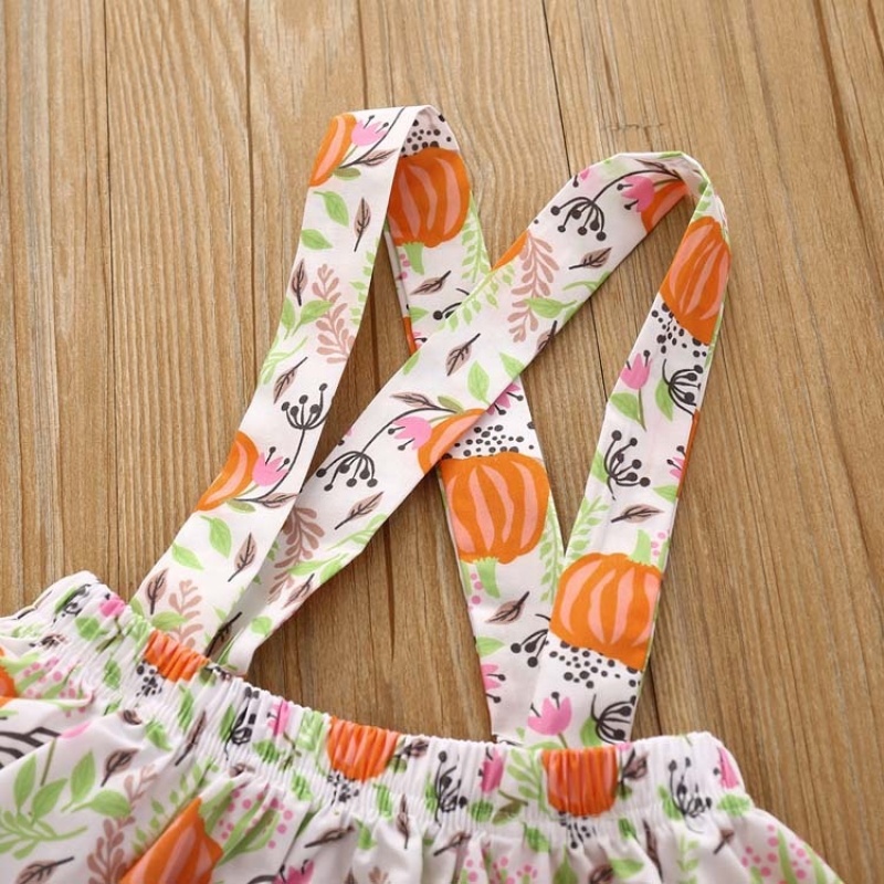 2021 trendy korean baby pumpkin clothes designer suspender dress