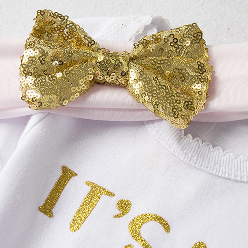 Wholesale long sleeve 3pcs fall winter bowknot  baby outfits newborn birthday clothes set