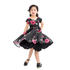 Wholesale New Arrival Floral 1950s Toddler Dress For School