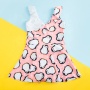 2021 boutiques little girls pink swimsuit swimwear girl sleeve bikini