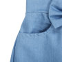 KAPU Mini school  Bow Short Dress Girl Pleated Elastic Waist Denim Skirts  With Pockets