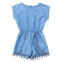 Solid Color Infant Toddler Girls Denim Rompers Baby Jumpsuit Clothes Outfit RST