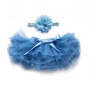 Wholesale dusty pink comfortable chiffon layered tutu baby mesh skirts 2piece set