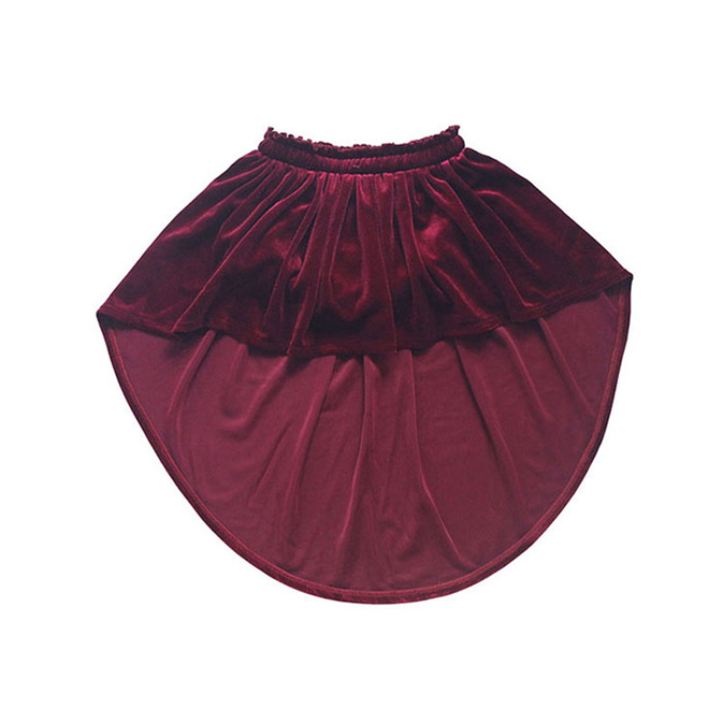 Factory latest design poinsettia high low irregular christmas girls kids skirts