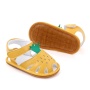2021 cute white yellow flat heel hollow out fruit sandals