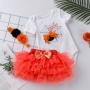 2021 halloween cartoon embroidery baby tutu skirt romper outfits