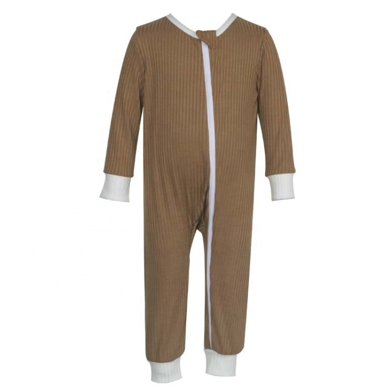 Newborn infant onesie knitted creeper funny baby ribbed romper unisex