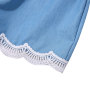 Wholesale  Ruffle Baby Girl Rompers  Denim  O-neck Lace Denim romper Clothes Jumpsuit