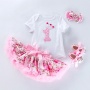 Wholesale Girl Bodysuit With Pettiskirts And Baby Shoes And Headband For Baby Birthday Wear