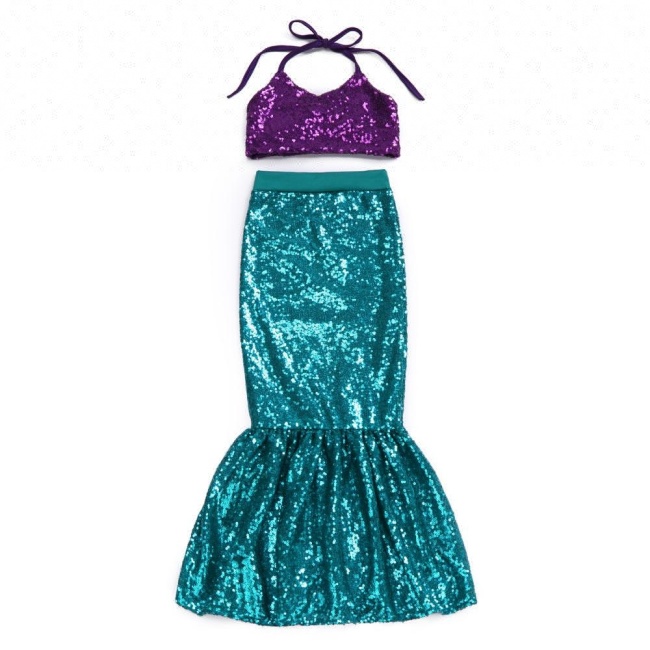 Wholesale Latest Design Baby Girls Swimwear Bikini Set Sequin Clothing Mermaid Outfit