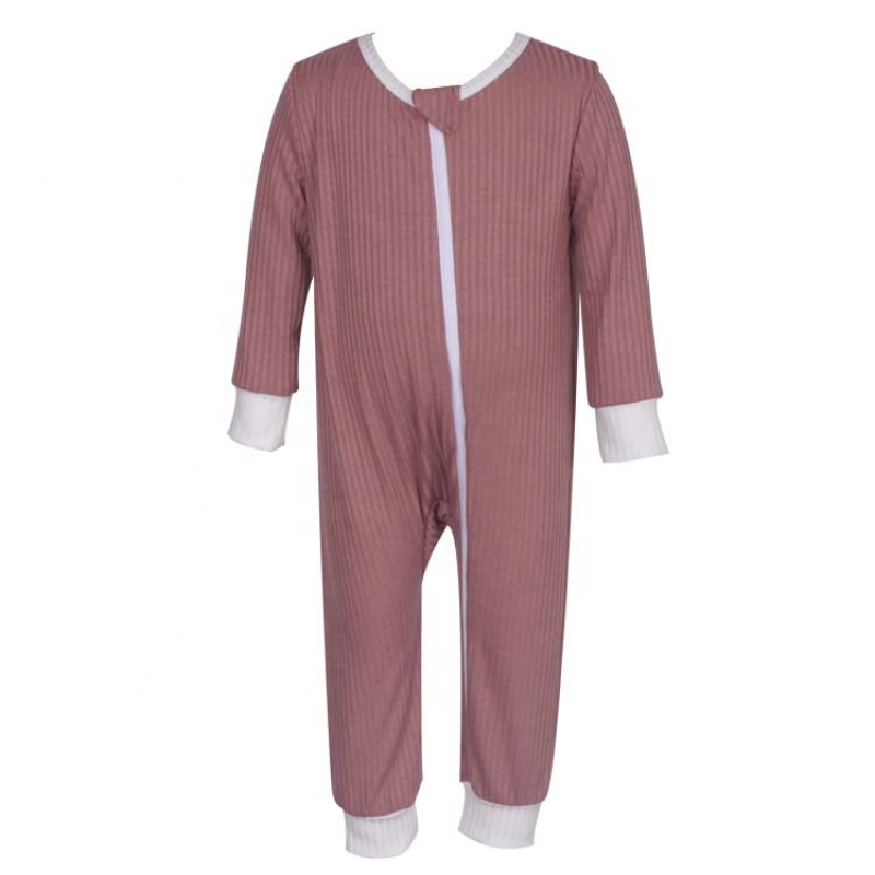 Newborn baby boy girl clothes ribbed knitted long sleeve bodysuit solid color fall winter outfits