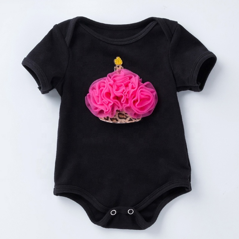 Factory Sale Cotton Toddler Baby Birthday Romper