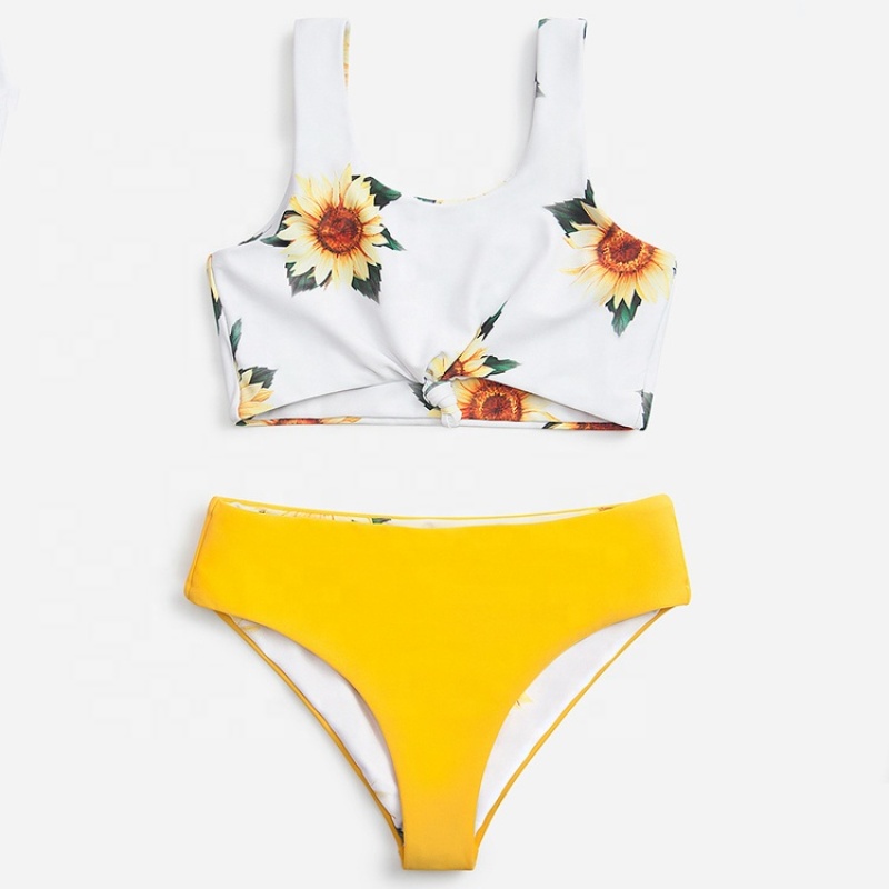 2021 baby girl trendy sexy high waist swimsuit ruffle bikini