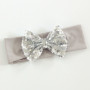 2018 latest hot selling baby bow sequin headbands with big bowknot baby hair accessories