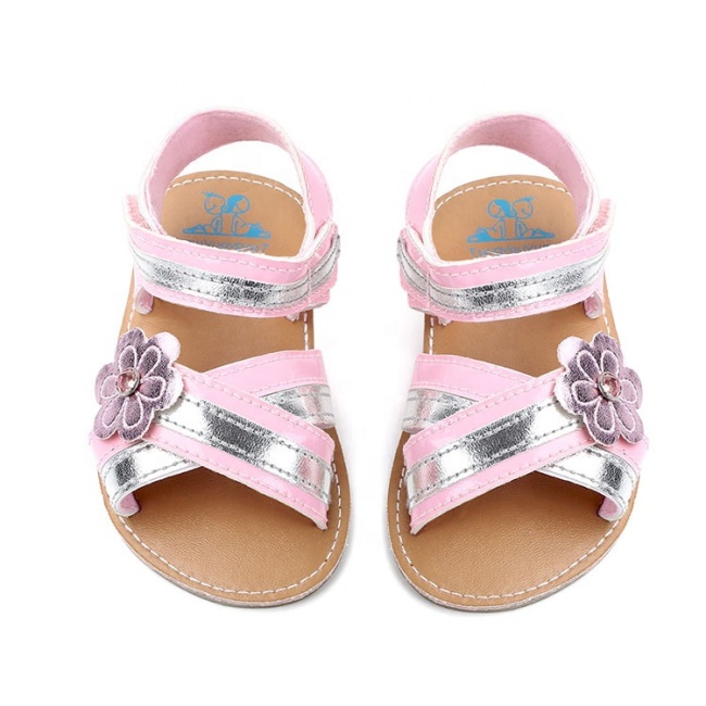 2021 favorable price flat soft sole bling rhinestone flower sandals