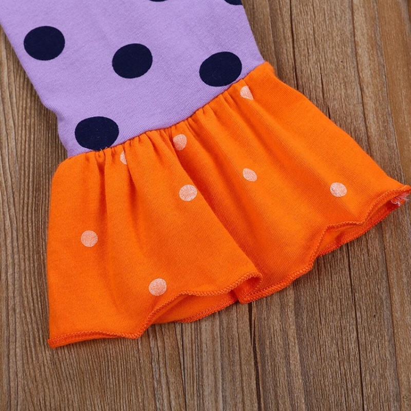 Halloween kids puff sleeves polka dot flared pants trendy toddler clothes