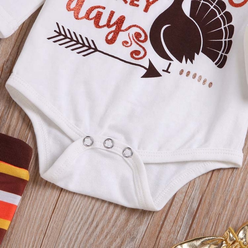 2021 thanksgiving day trendy designer  baby romper tiered skirt leg warmers 3 piece set clothes