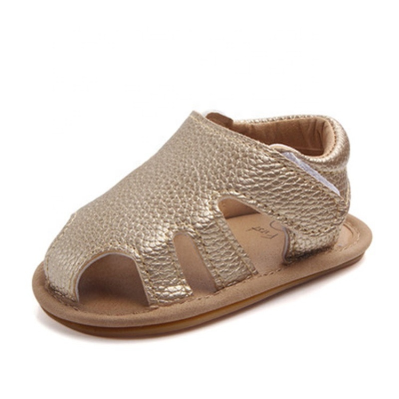 Fashion full grain leather toddler soft sole shoes hollow out sandals