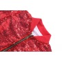 Christmas Girl sequin Red Coat Children Solid Casual clothes  kids Baby Girl coat and jacket