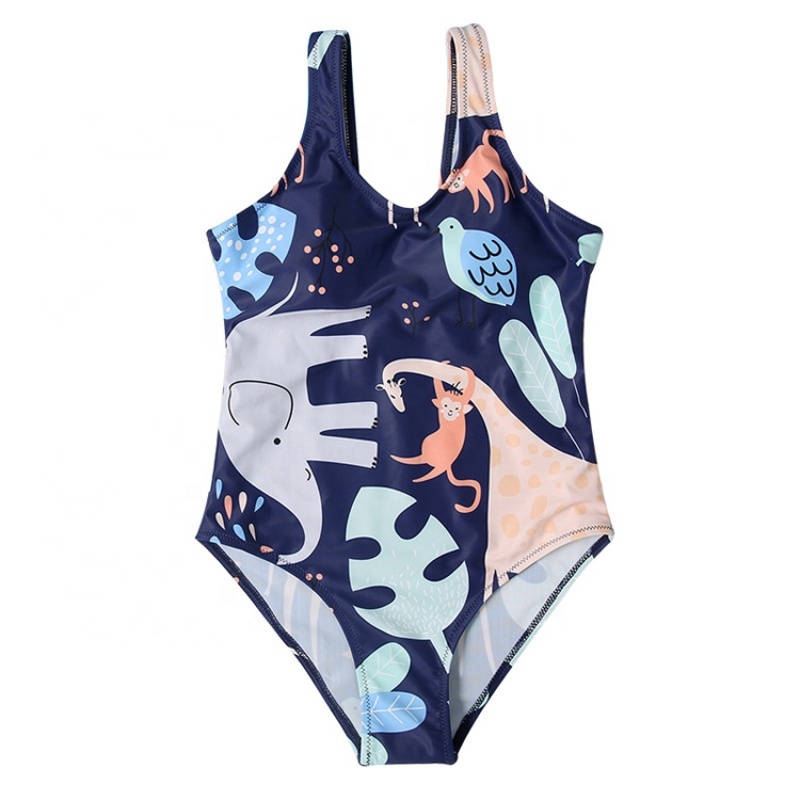 Swimsuit vendor custom kids bathers bodysuit swimwear animal print bikini