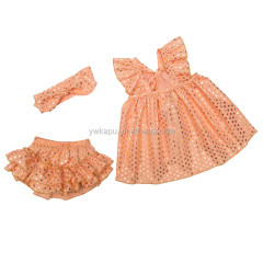 New Design Children Casual Sleeveless Clothing Set Girls Outfit Clothes