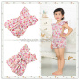 2016 Vintage Floral Baby Romper Set Aqua Floral Girl Bodysuit Summer