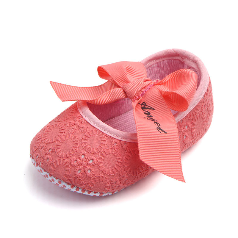 Wholesale Manufacture Newborn Cotton Baby Girl  Shoes Bow Princess Toddler Shoes