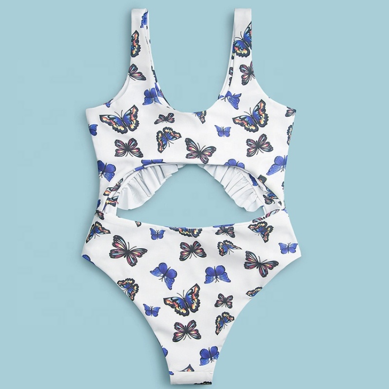 2021 korean trendy sexy cutout swimsuit butterfly hollow front tie bikini