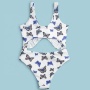 2021 korean trendy sexy cutout swimsuit butterfly hollow front tie bikini