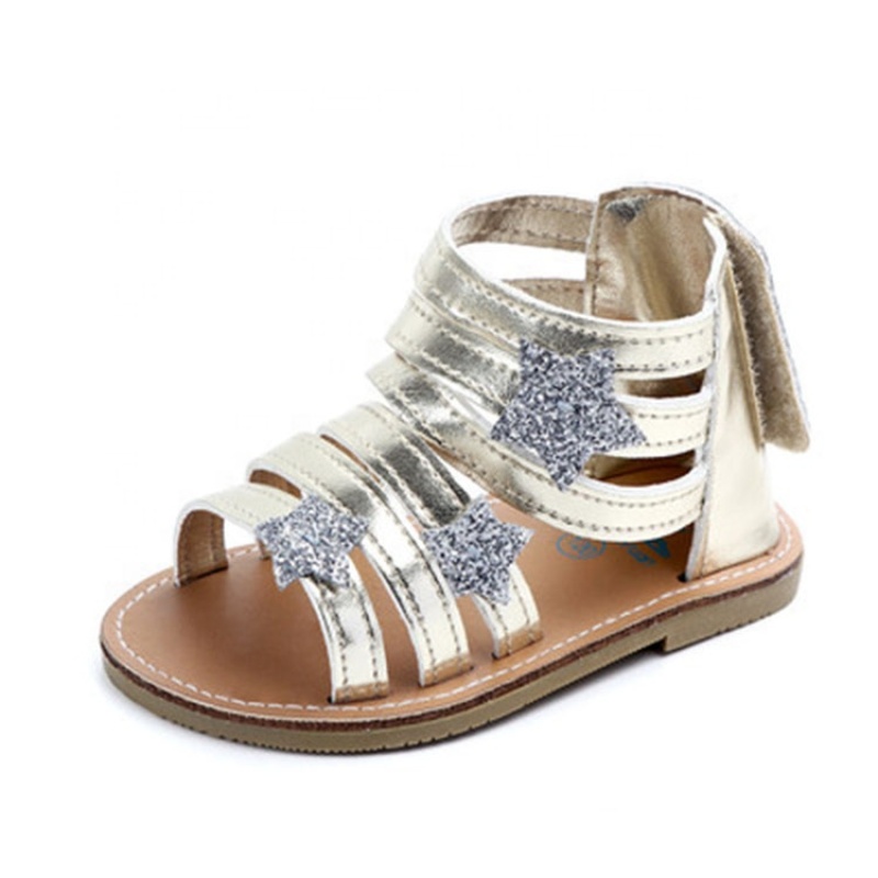 Wholesale bling sequins  infant girl shoes ankle-wrap sandals
