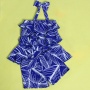 Popular three piece ladies sport style ruched bikini swim wear