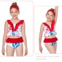 Top selling fashion ruffle print kids designer two piece swimsuit custom girls