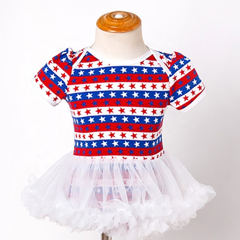 High quality usa 4th of July shoes headband romper tutus set