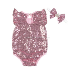 Wholesale Infant Toddlers Clothing Baby Romper,Baby Onesie with Matching Crown Headband