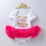 Factory Sale Little Girl Birthday Bodysuit With Chiffon Skirts And Hairband For Birthday