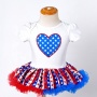 New style 4th of July baby girl shoes romper clothing set